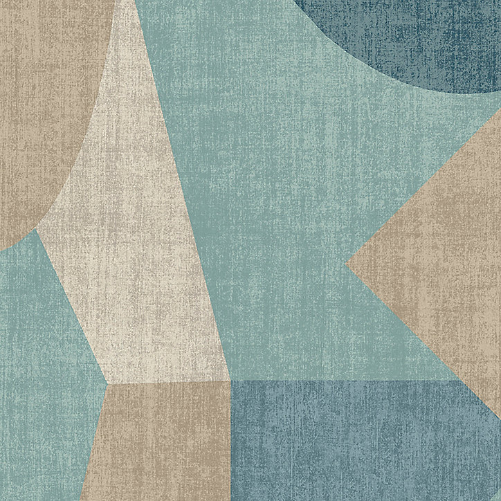 Papier peint vinyle intissé graphique GoodHome bleu et beige L.10m x l.53cm