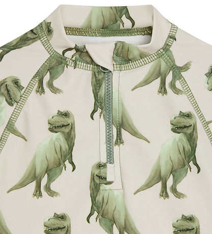 Hust and Claire Badeshirt - Maiak - UV50+ - Seegras m. Dinosaur