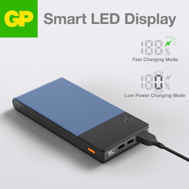 GP M2+ 10.000 mAh powerbank (blå)
