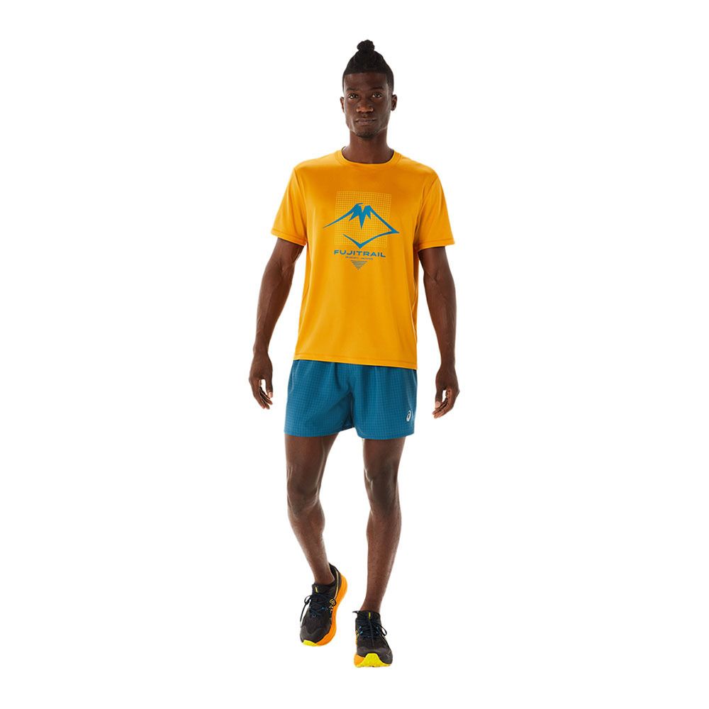 Asics FUJITRAIL LOGO - Short Homme ink teal/golden yellow
