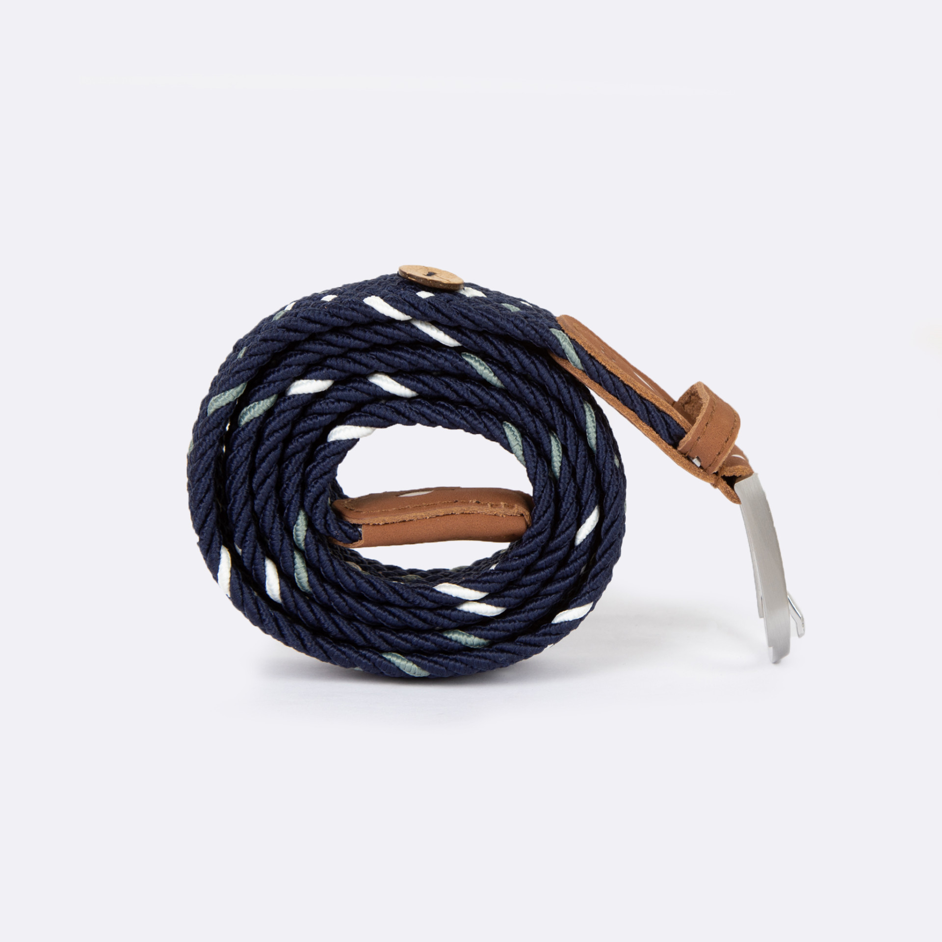 Ceinture bleu marine, verte & écrue bleu marine & écru - modèle Belt