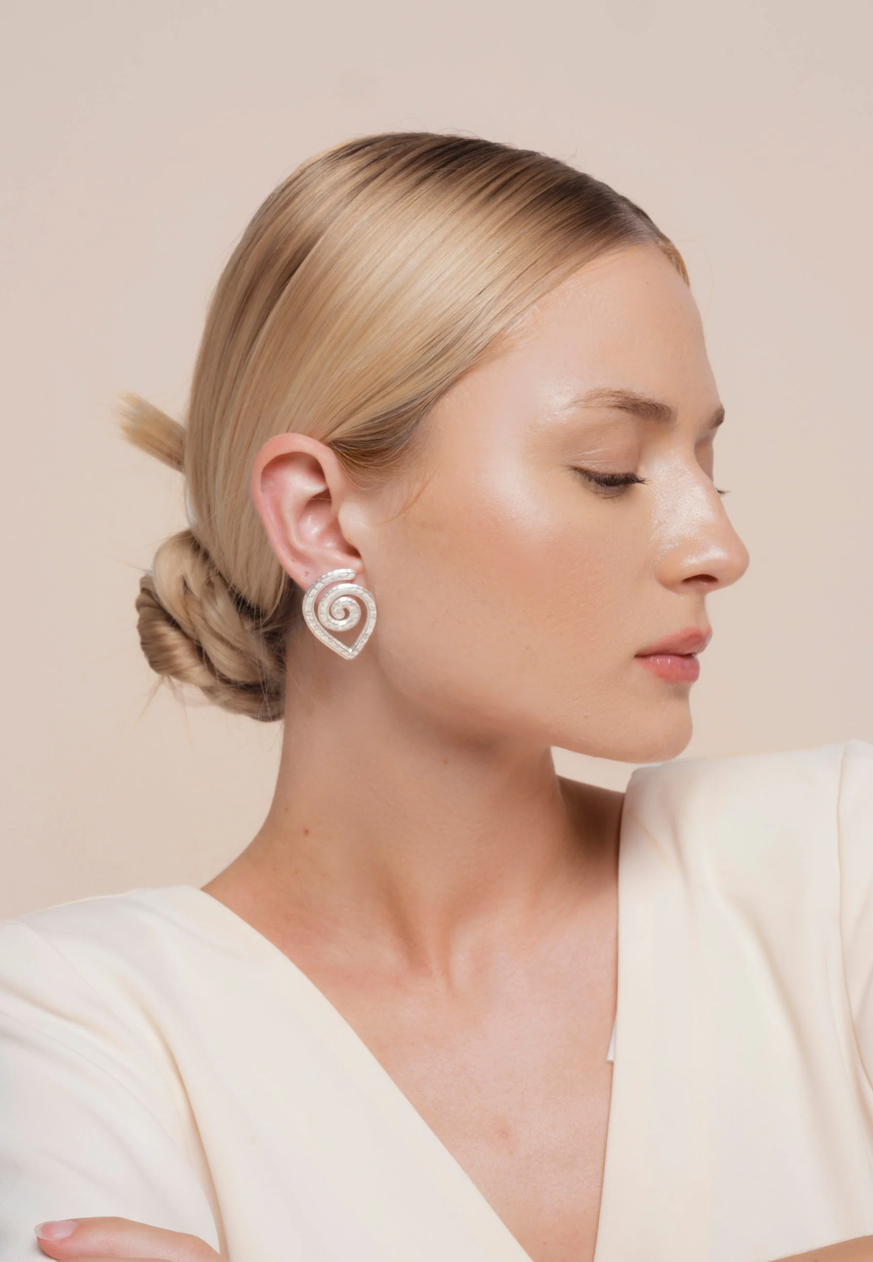 Boucles d'oreilles spiral argentées | Argent