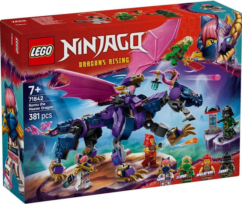 LEGO NINJAGO Rontu The Master Dragon - Interactief Spel - Beweegbaar Drakenfiguur - Minifiguren van Lloyd, Sora & Brasera