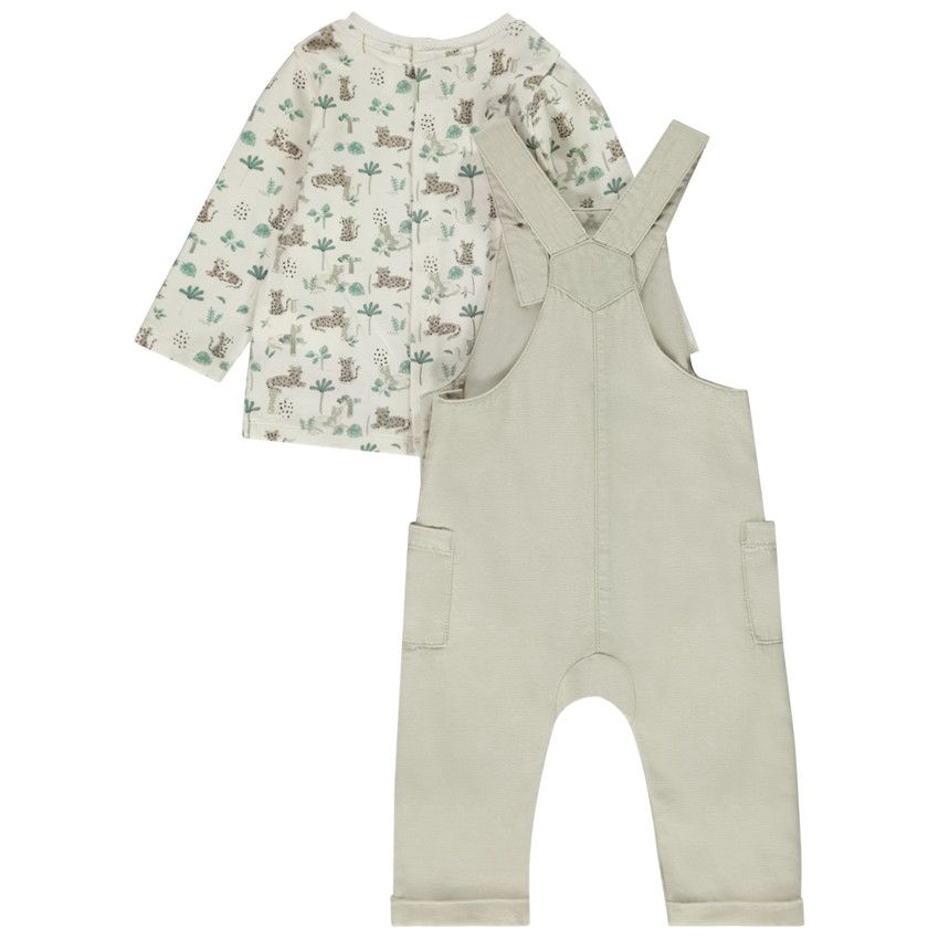 Ensemble 2 pièces imprimé savanne pour bébé garçon - Ecru