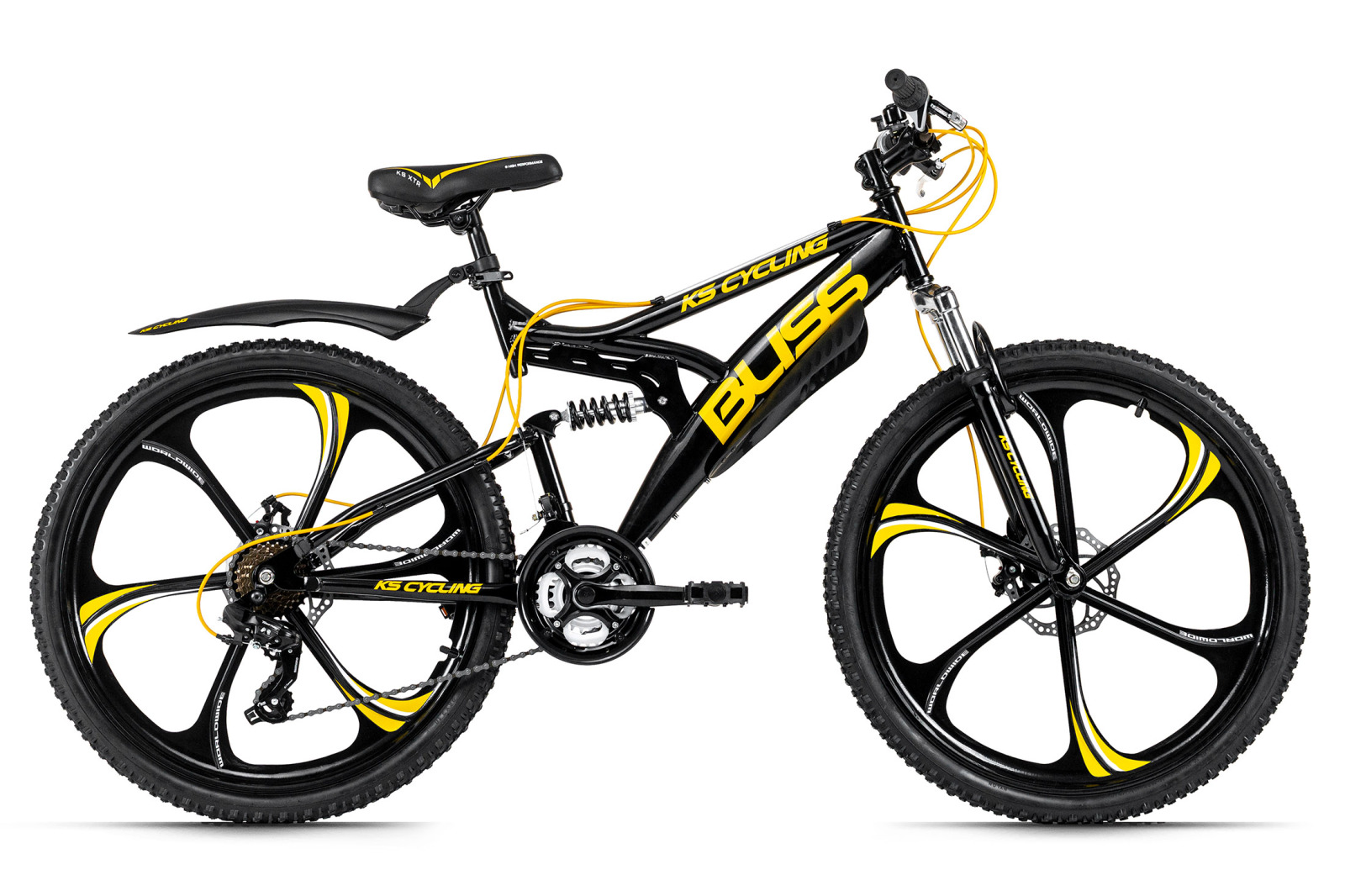 KS Cycling Mountainbike FULLY 26'' BLISS - schwarz-gelb - 47 cm Rahmenhöhe