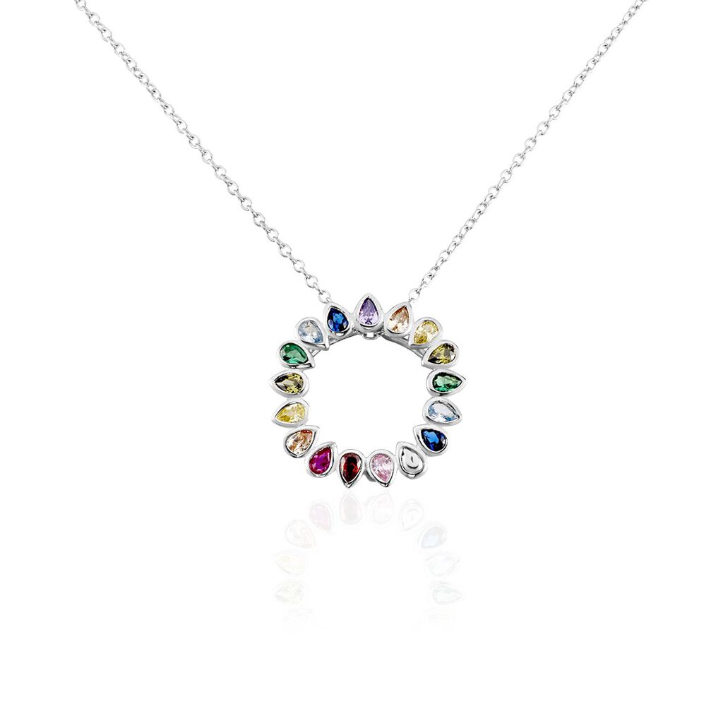 Collier Argent Blanc Ethem Oxydes De Zirconium Spinelles
