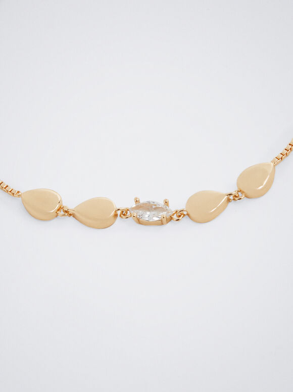 Pulsera Dorada Con Circonitas - Dorado