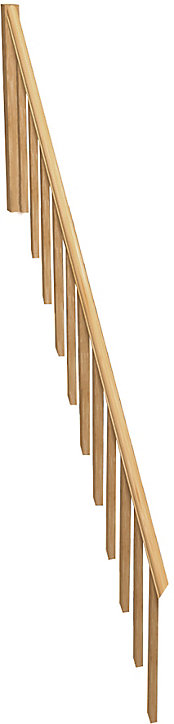 Rampe balustre rectangle sapin escalier 1/4 tournant Kordo