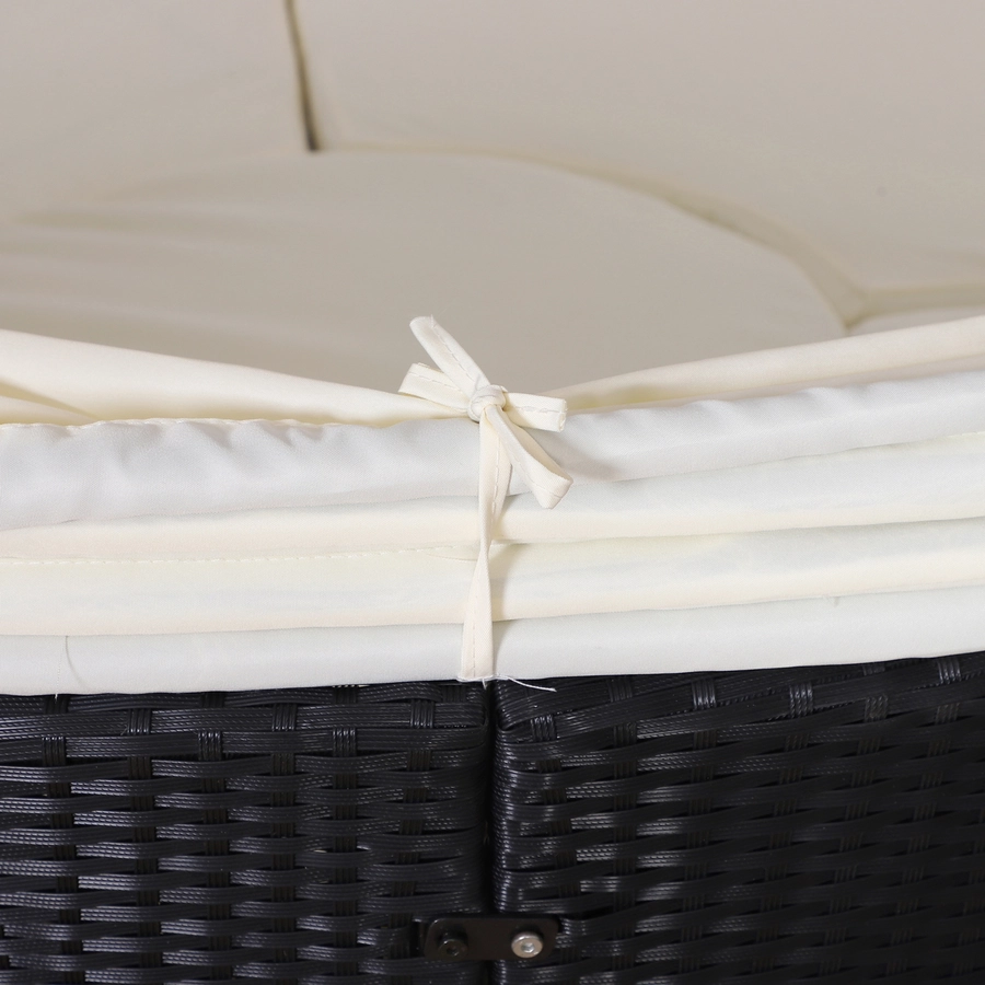 Outsunny Polyrattan Sonneninsel mit Sonnendach schwarz, creme