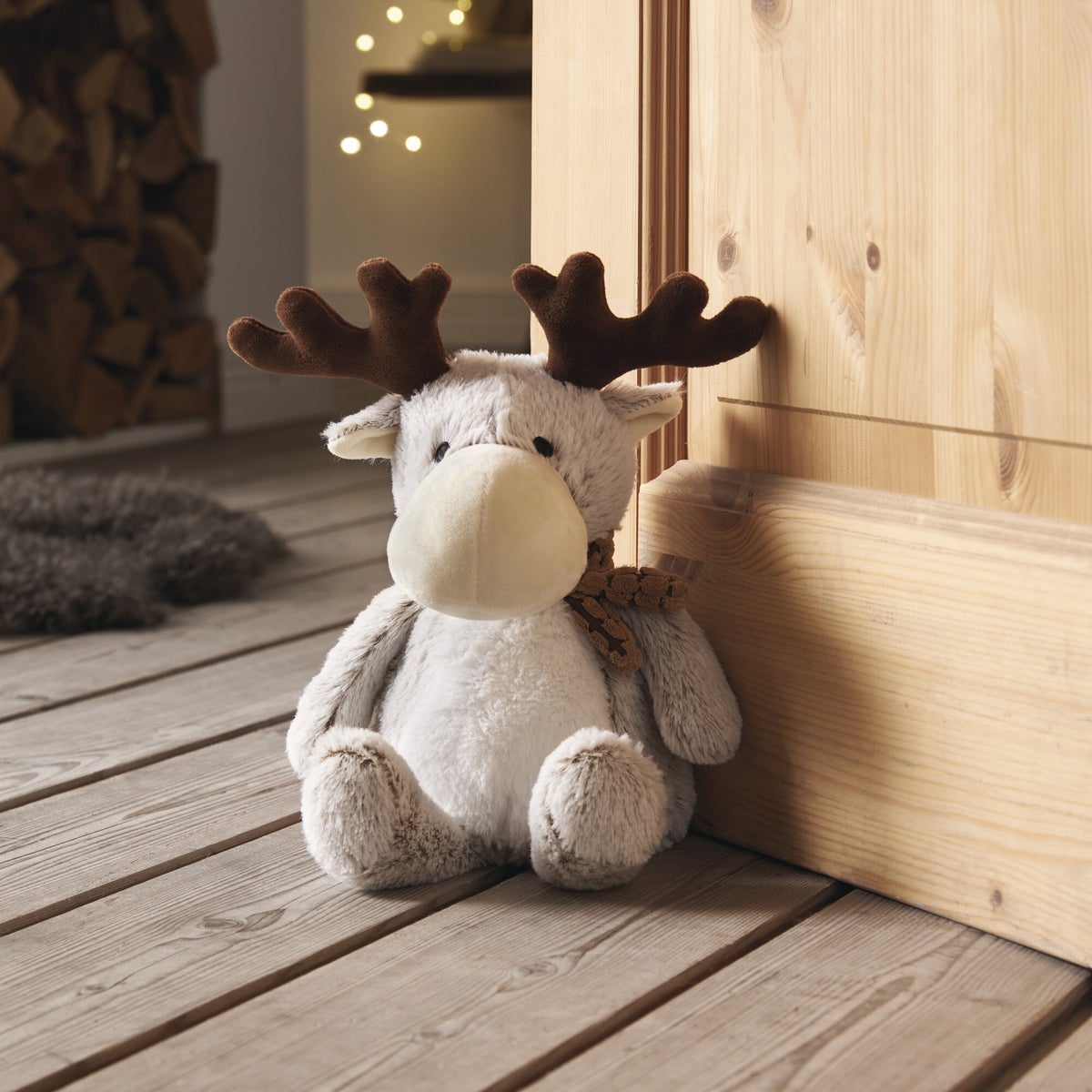 FRANK FLECHTWAREN | Rendier Deurstopper, ca. 25 cm hoog, POLYESTER, ZAND