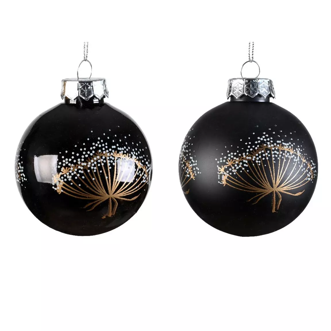 Lot de 12 boules de Noël (D80 mm) Fay Noir