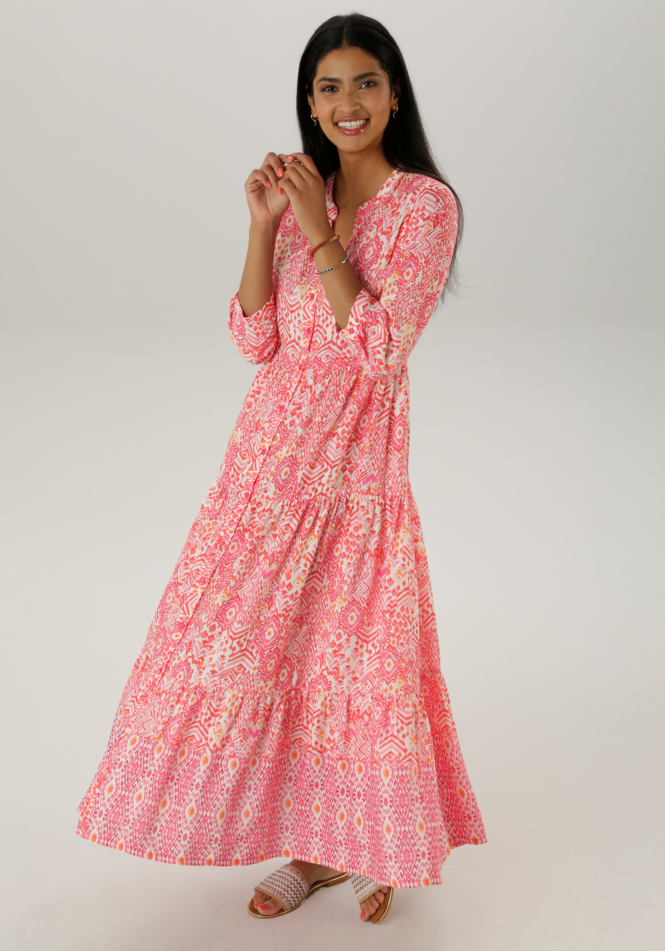 Aniston SELECTED Maxikleid mit frisch sommerlicher Ethno-Musterung