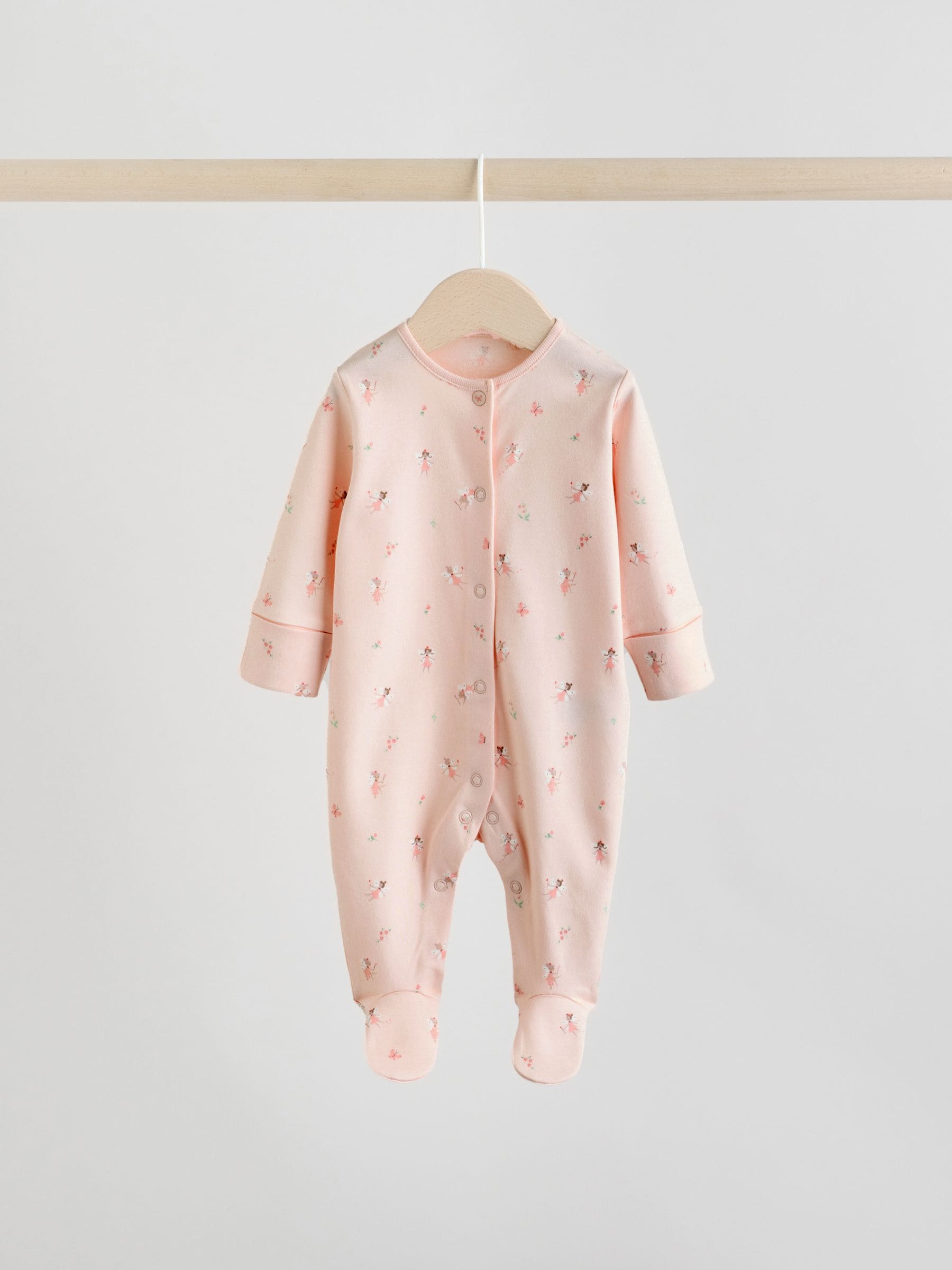 Wit/roze - Babypyjama (0-2jr)