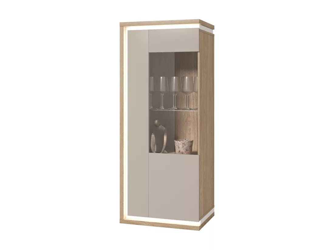 Vaisselier 1 porte droite Iria Cachemire et Bois