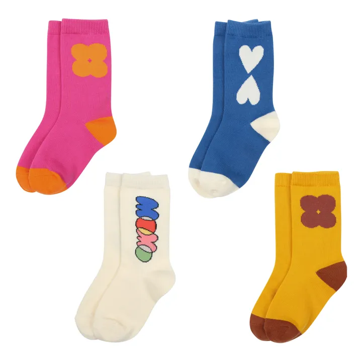 Jelly Mallow Lot 4 Chaussettes Fleur | Jaune moutarde