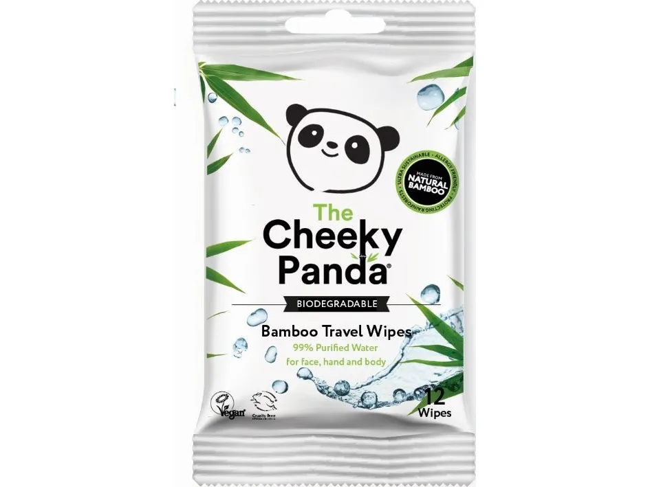 Cheeky Panda bambus-vådservietter til børn Mini 12 stk.