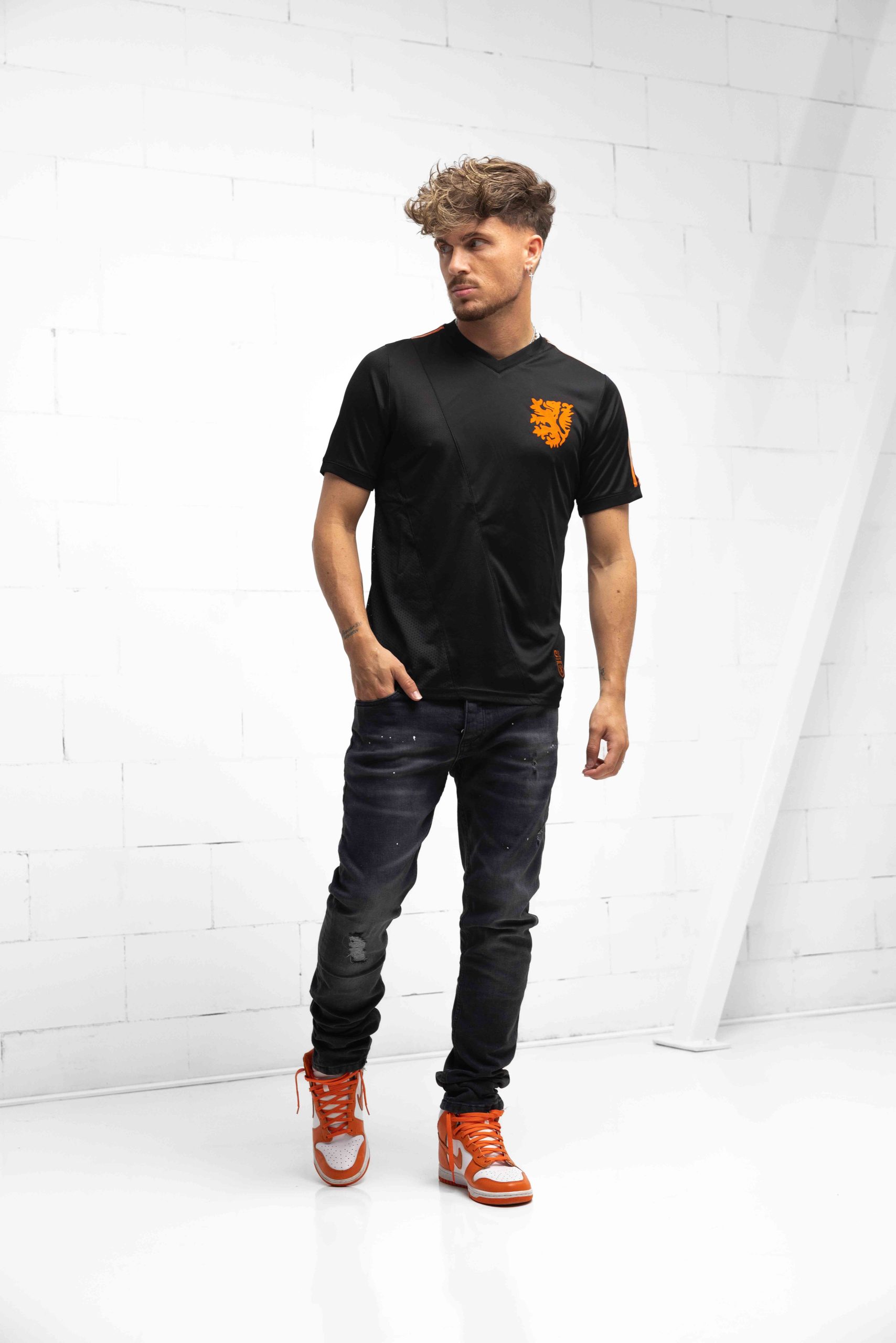 Cruyff Euro T-Shirt Heren Zwart