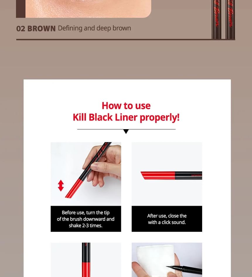 CLIO - Superproof Brush Liner - 2 kleuren