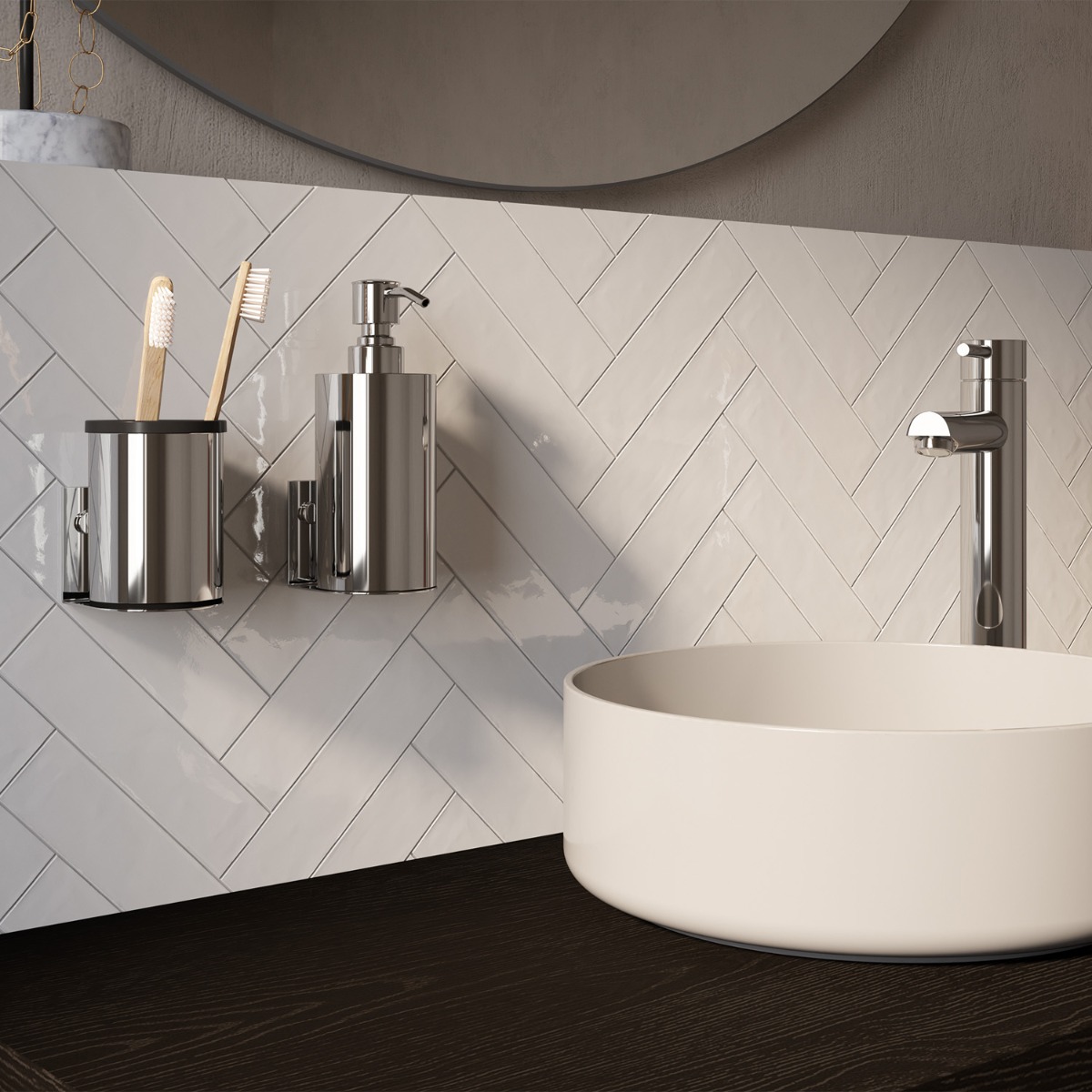 Brauer Chrome Edition zeepdispenser en beker chroom