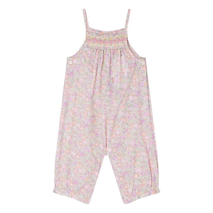 Bonpoint Salopette Smockée Liberty Lilisy | Rose poudré