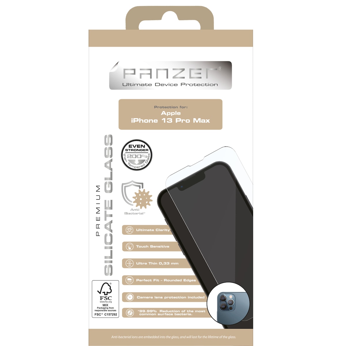 Panzer Full-Fit iPhone 13 Pro Max skjermbeskytter