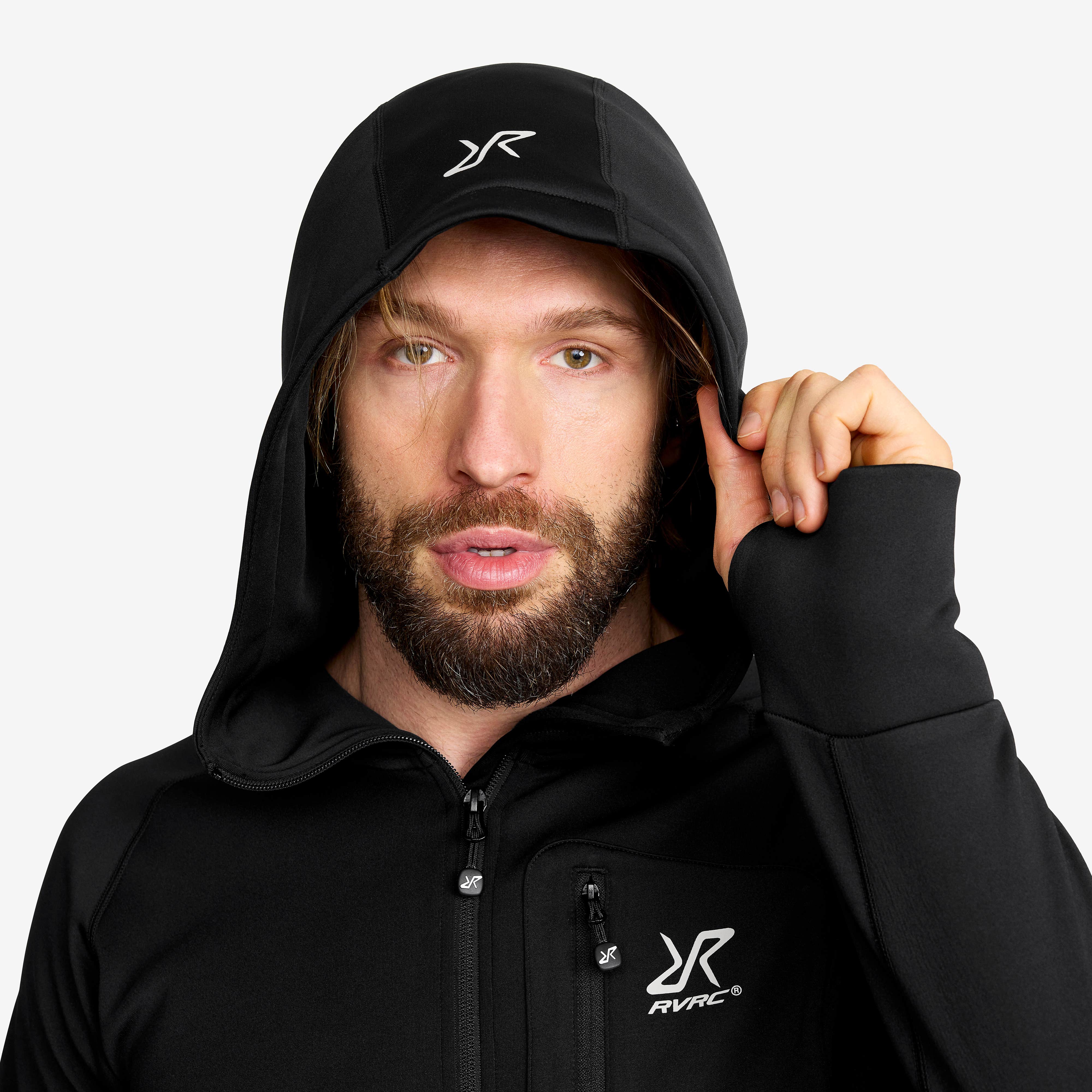 Evolution Stretch Fleece Hoodie Herre Black