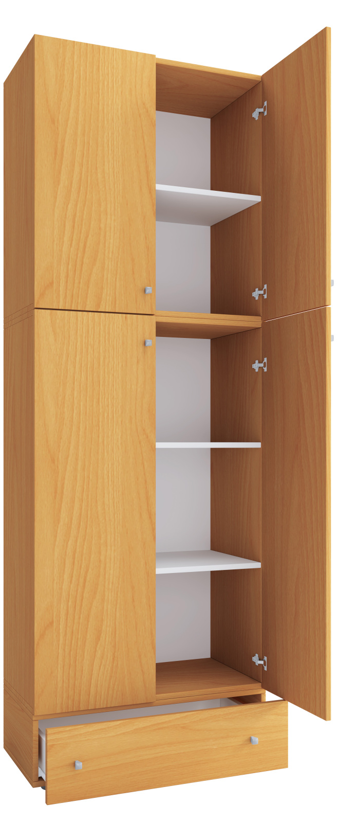 Büroschrank LONA XXL - Buche - mit Drehtüren und Schublade - 200 cm hoch