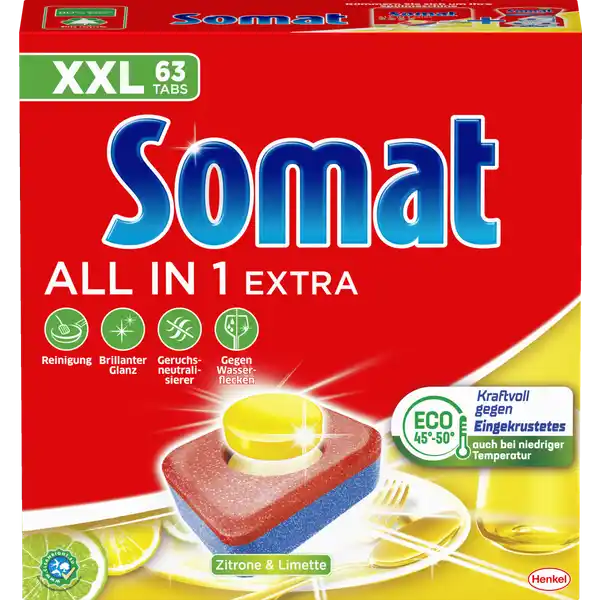 All in 1 Extra Zitrone & Limette Geschirrspültabs