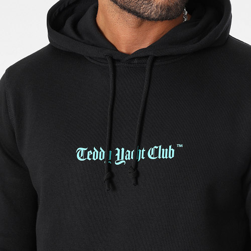 Sweat Capuche Art Series Dripping Mono Noir Turquoise