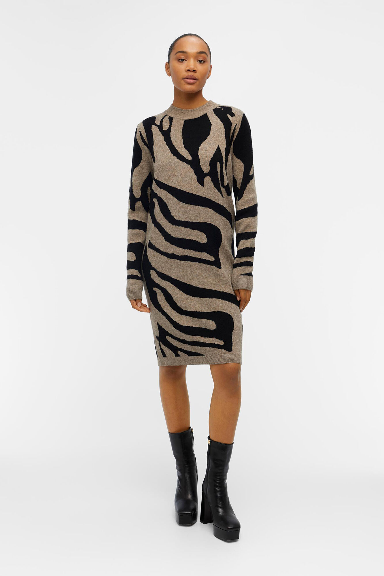 Vestido de malha Ecovero - Marrom