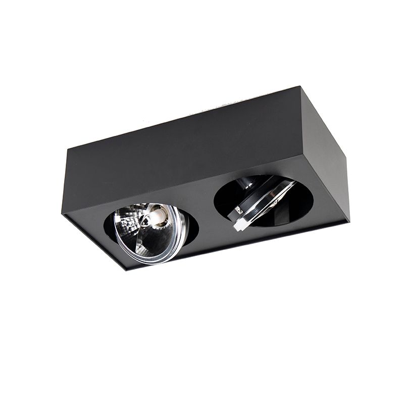 Design spot zwart vierkant 2-lichts - Kaya