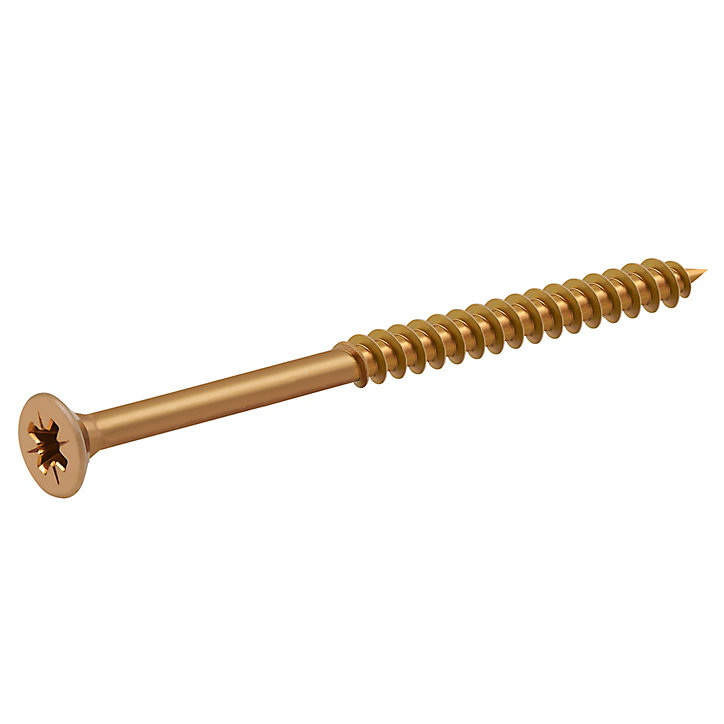 Vis à bois pozidriv tête fraisée zinguée jaune 4.5x70 mm - 100 pièces