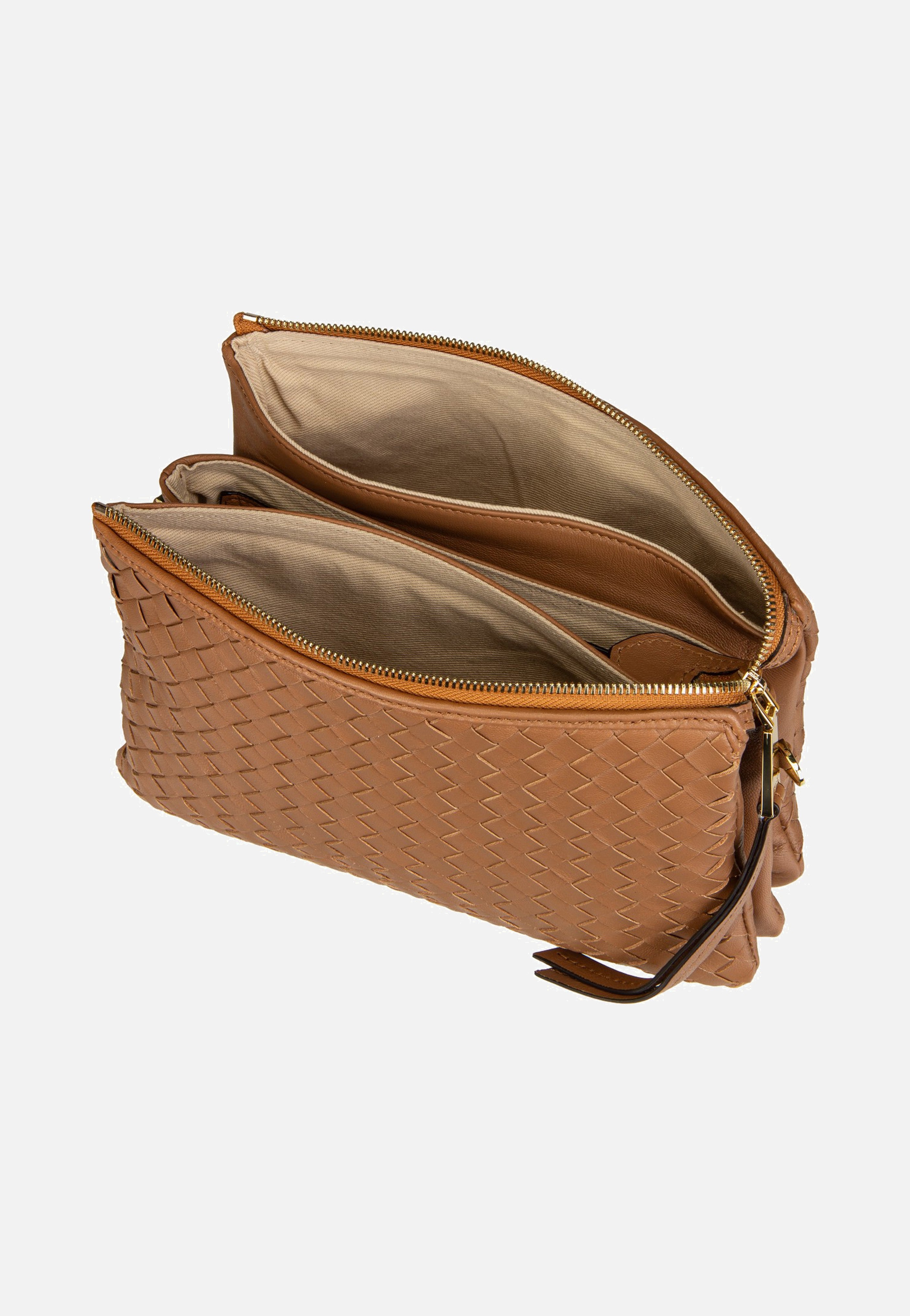 Threefold Piuma Weaving Cuoio - Crossbody Bag