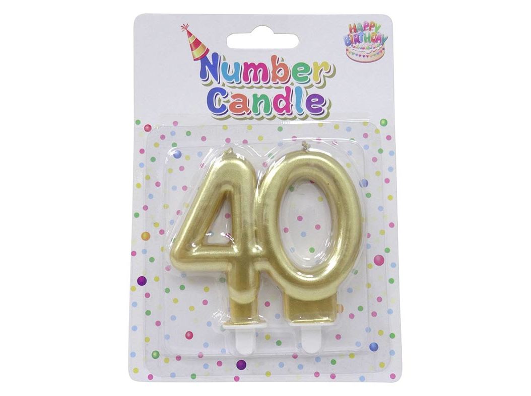 VELA ANIVERSÁRIO Nº 40 ACTUEL DOURADO