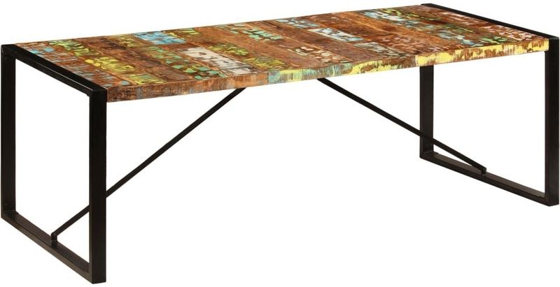 Eettafel - Antieke Stijl - Massief Gerecycled Hout - Uniek Design