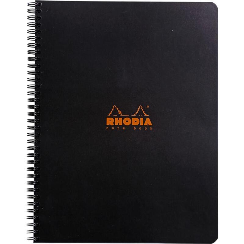 Notebook A4+ 80 feuilles lignées + marge et cadre en-tête 80 g. - Noir