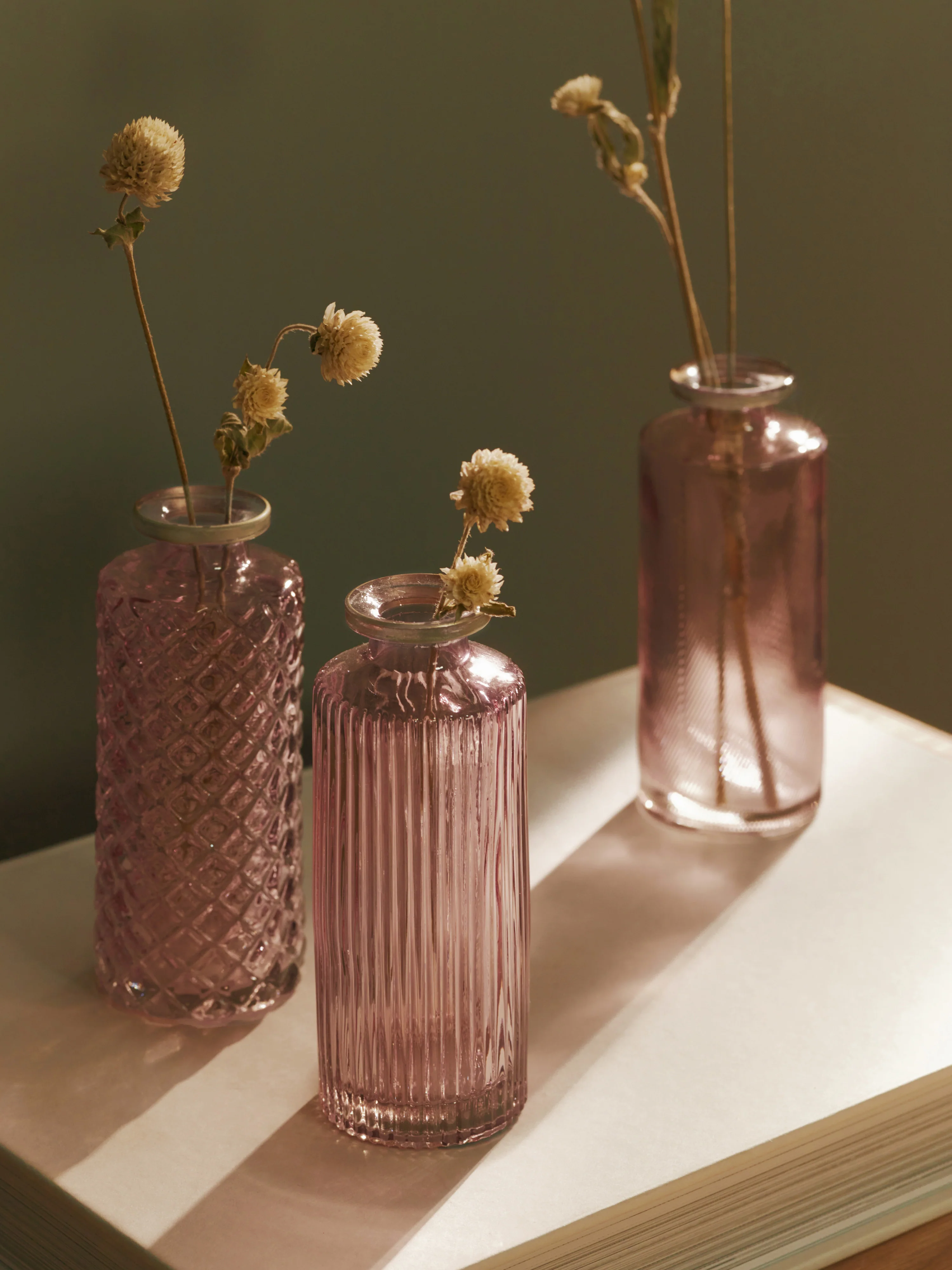 Kleine vazen Adore van glas, 3-delig