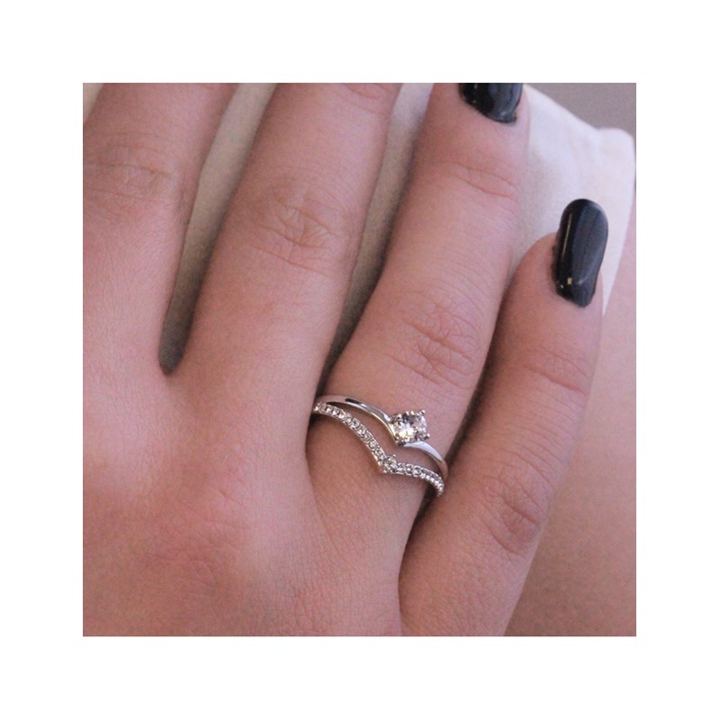 Bague Zinnia - Argenté et Cristal