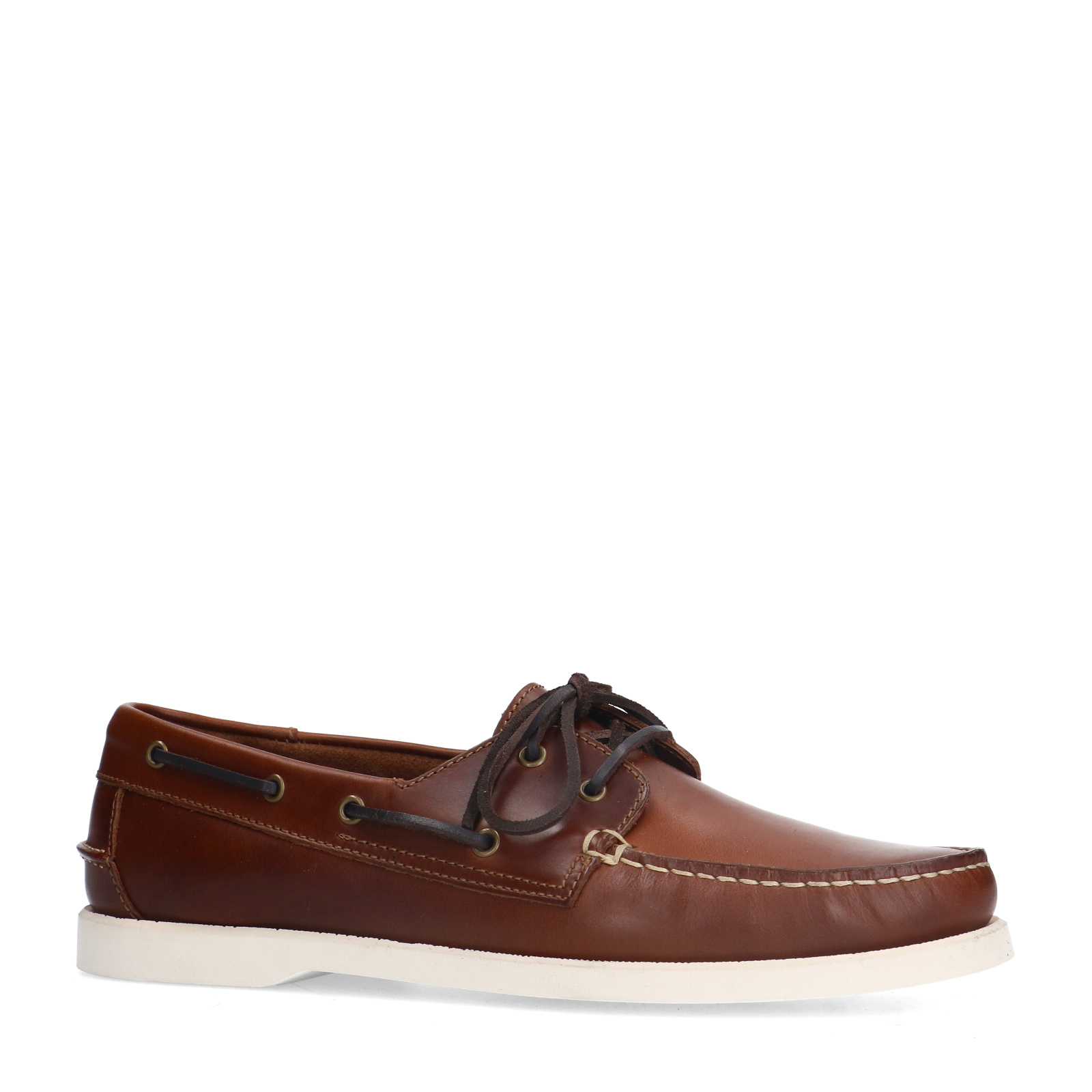 Cognac leren bootschoenen