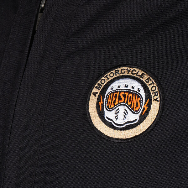 Helstons - Blouson Elron tissu technique Noir / Beige / Orange