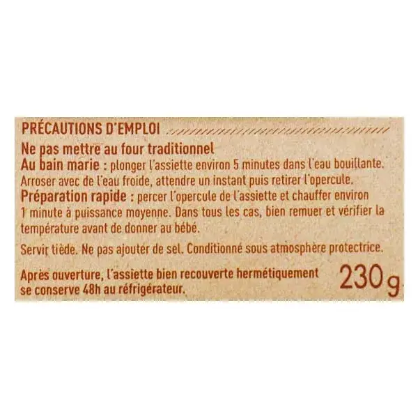 Prato de refeição Babybio, batata-doce e castanha, para galinha-d'angola +12 meses, orgânico, 230g
