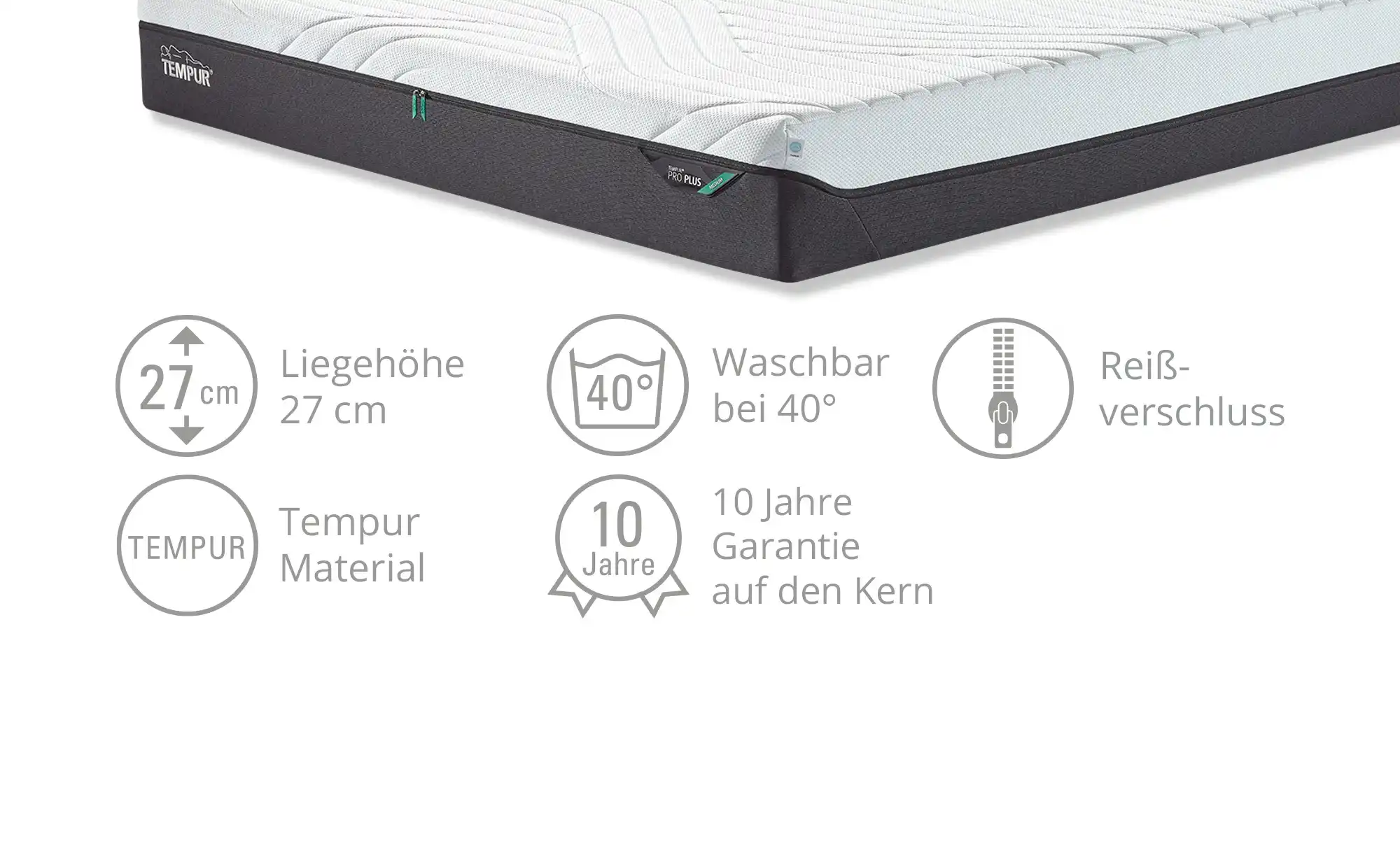 TEMPUR Viscoschaummatratze Medium Pro Plus CoolQuilt
