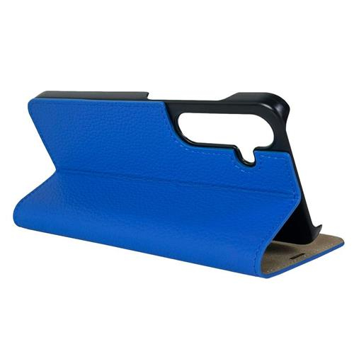 Samsung Galaxy S24  Plus Echtleder Book Case Tasche Flip Cover Hand Made (MARCS24P-M15) - Blau