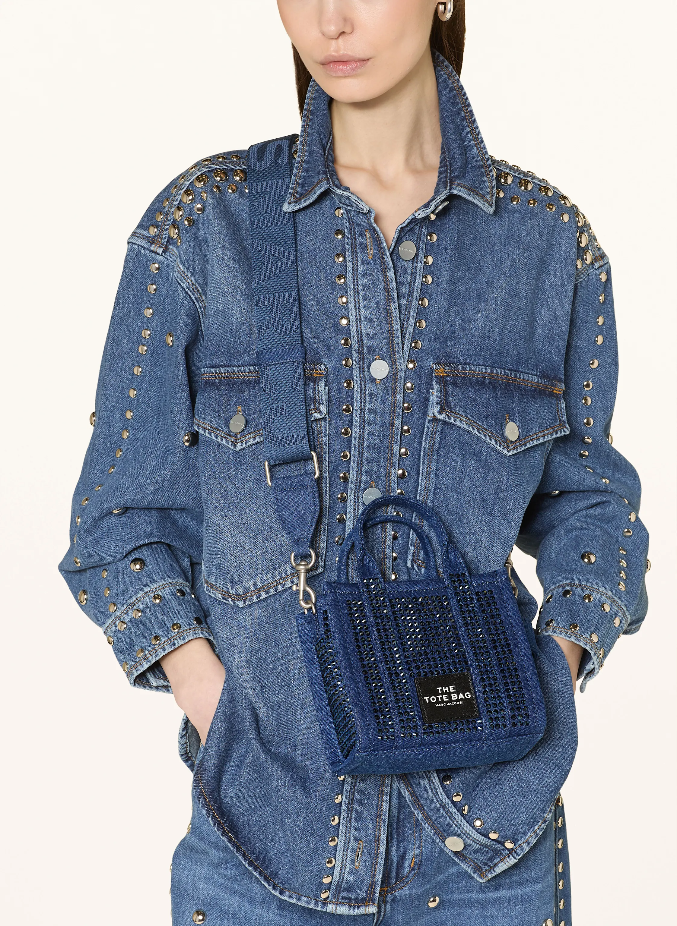 MARC JACOBS Umhängetasche TOTE BAG CRYSTAL mit Schmucksteinen
