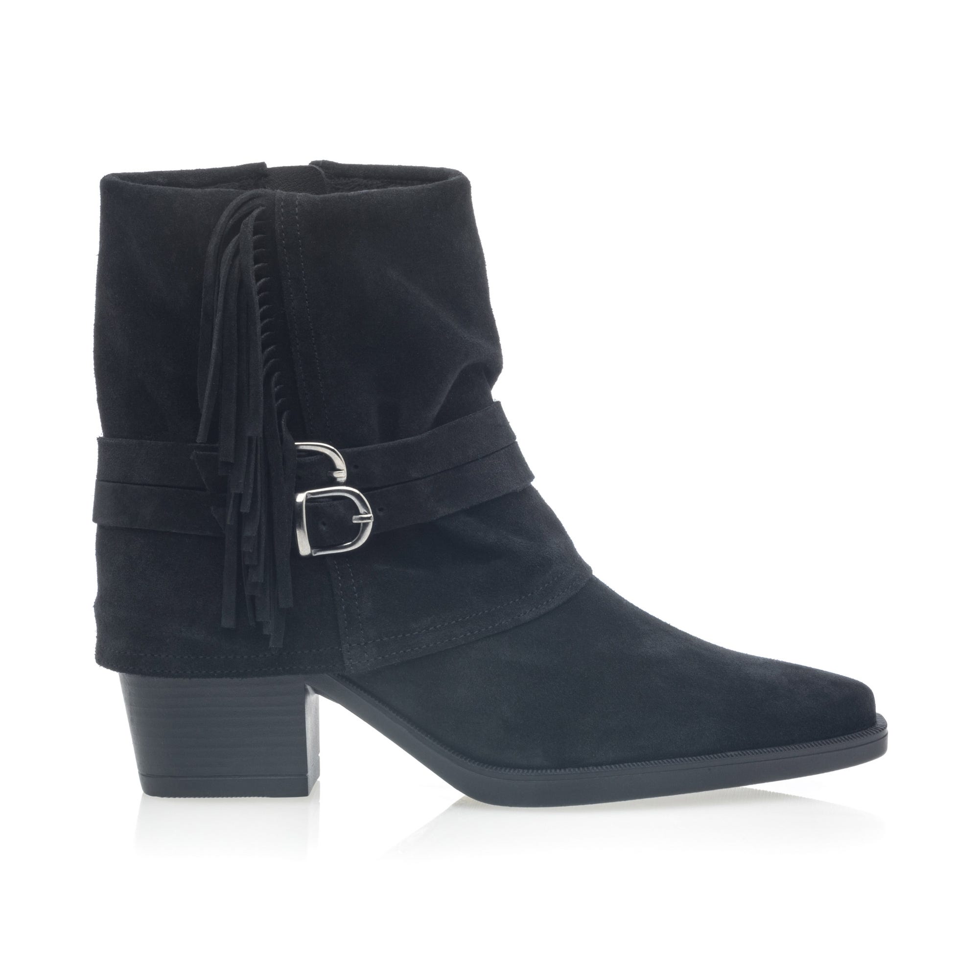 Santiags à talon Femme en cuir noir
