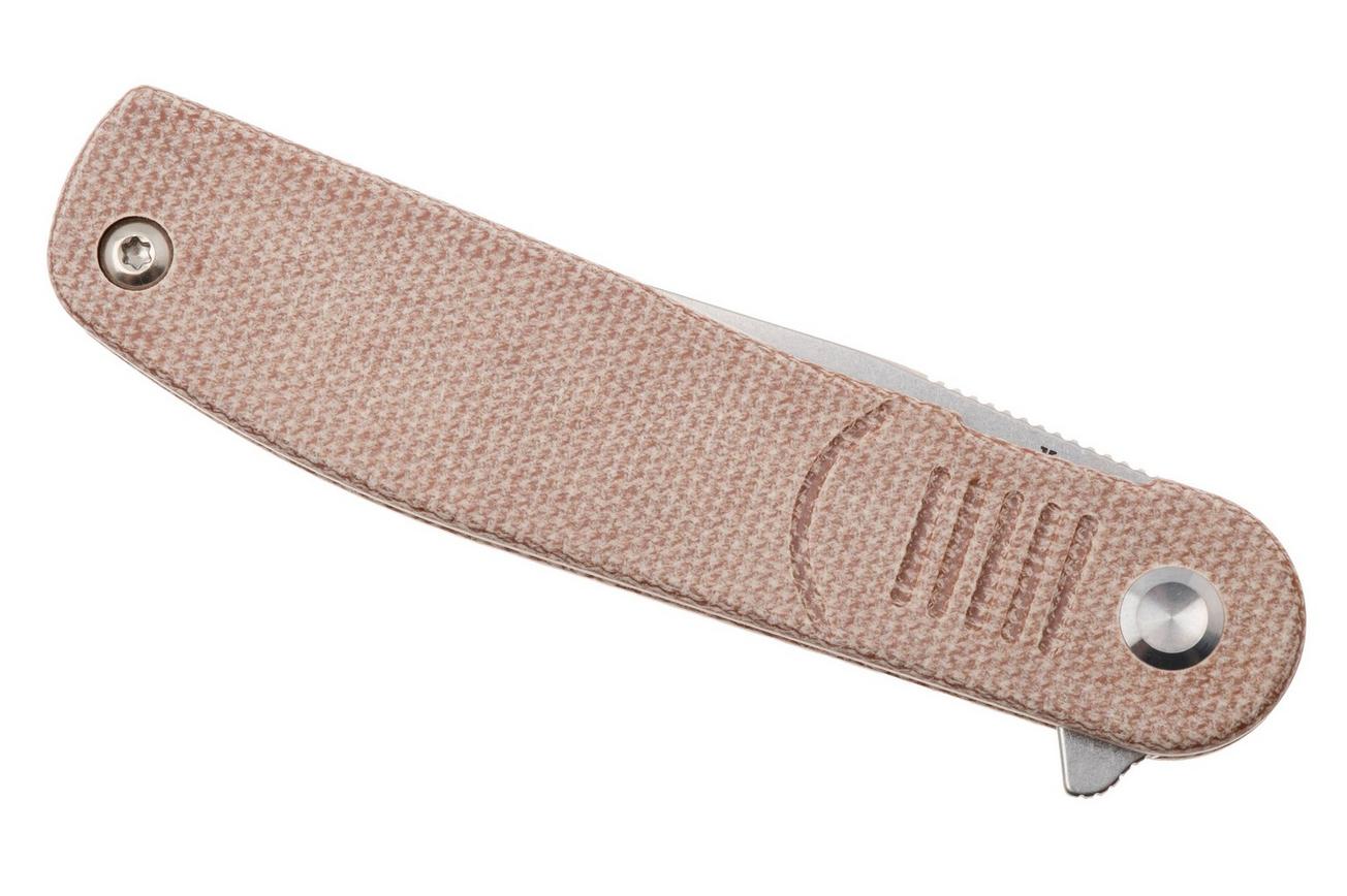 Tenable Knives Einar T2072A5 Stonewashed Nitro-V, Brown Micarta, zakmes, Justin Lundquist design