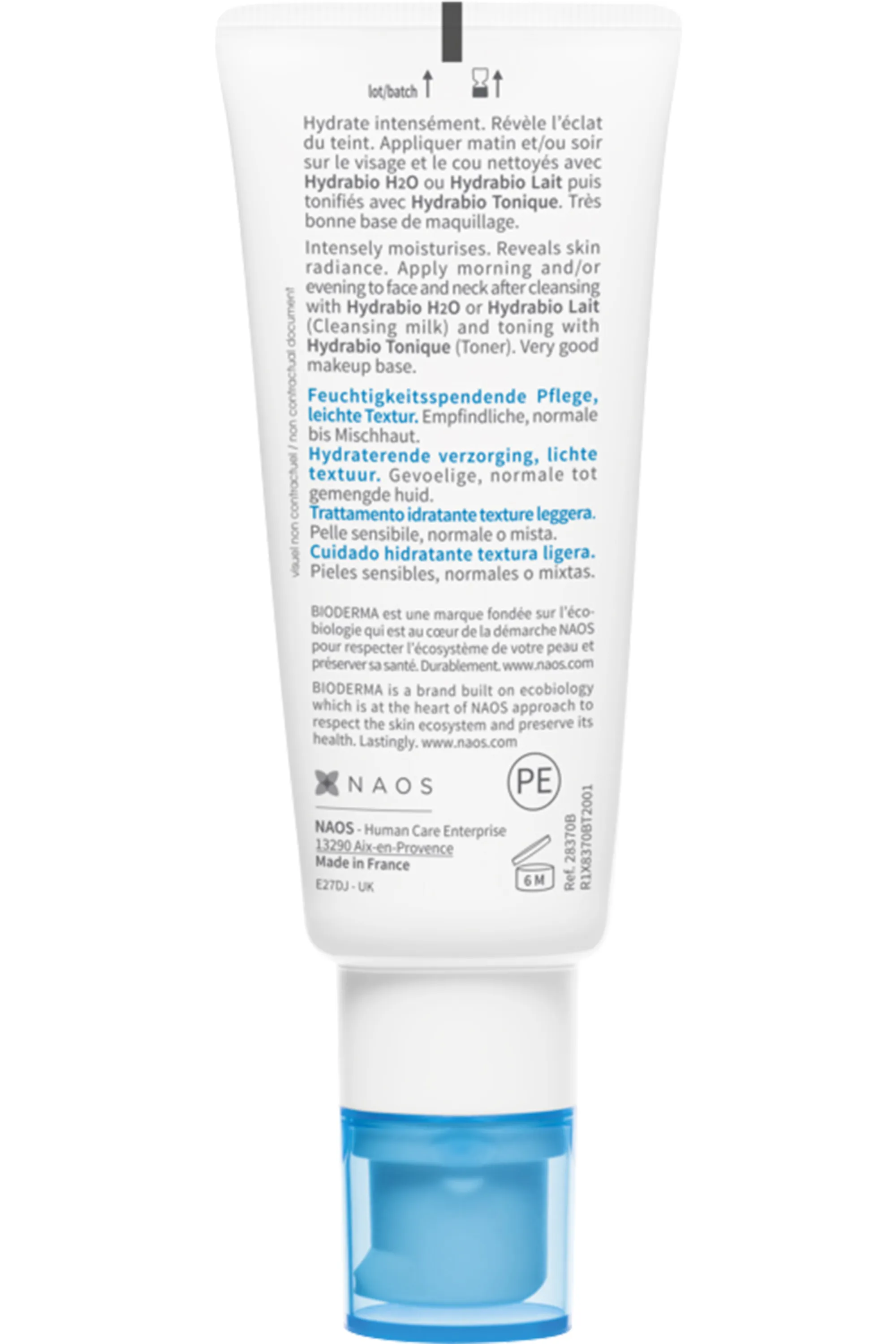 Bioderma Gel crème hydratante légère Hydrabio-40 ml