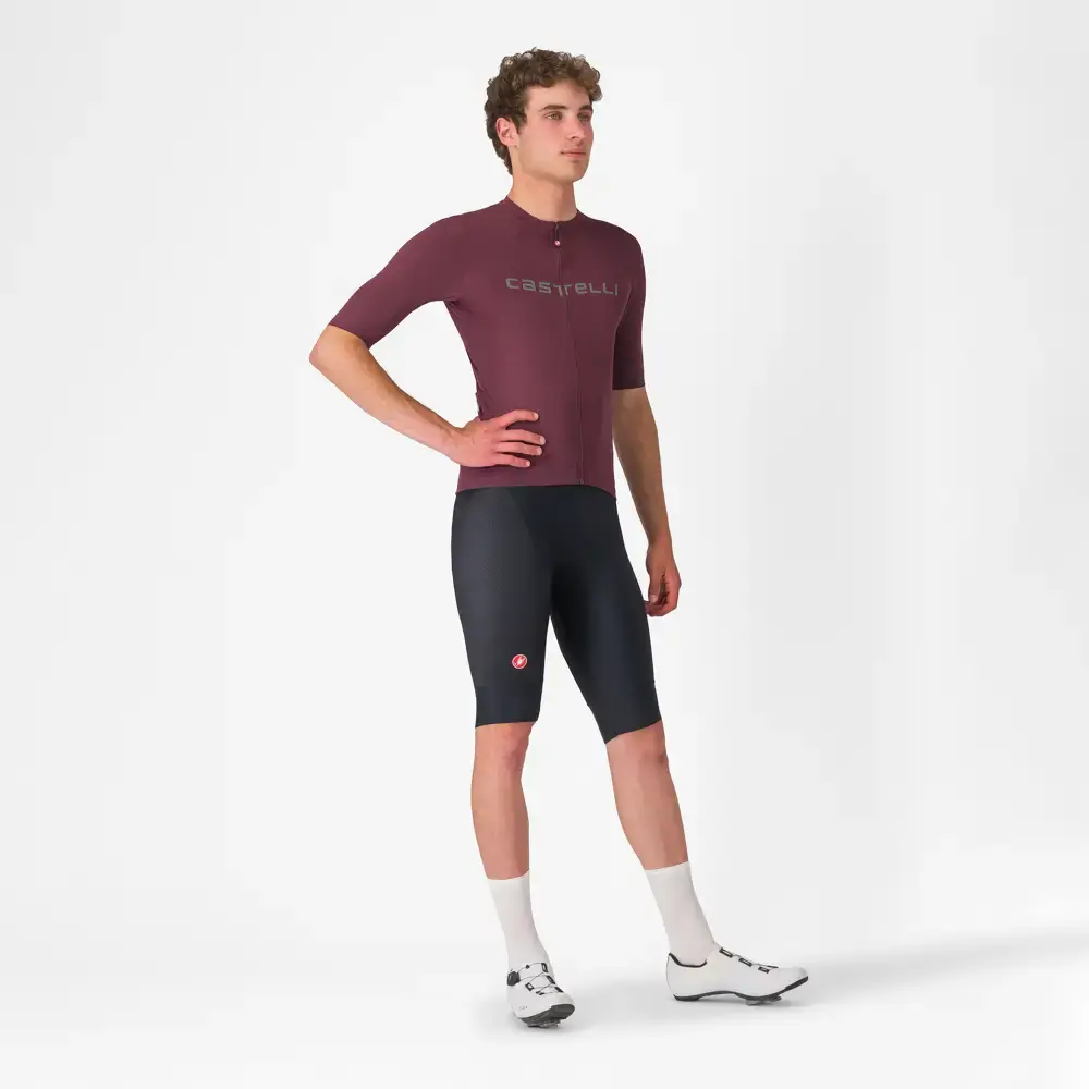 Castelli Prologo Lite Fietsshirt Korte Mouwen Donkerrood/Zilvergrijs Heren