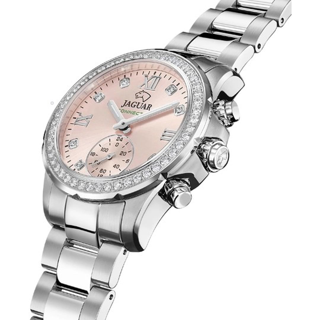 Jaguar Connected Lady Silbrig / Rosa 37mm