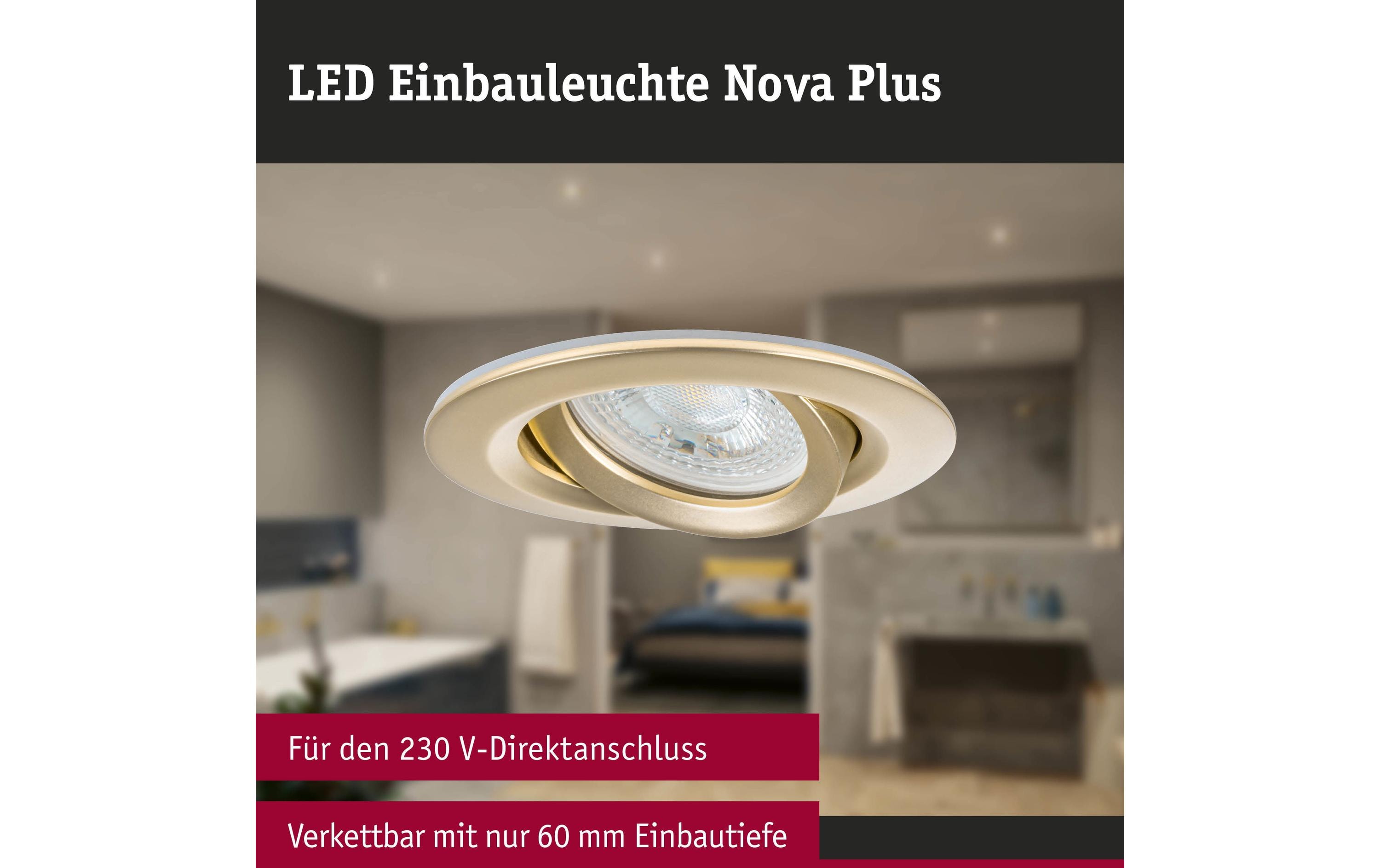 Einbauleuchte Nova Plus GoldDimmbare runde Einbauleuchte
